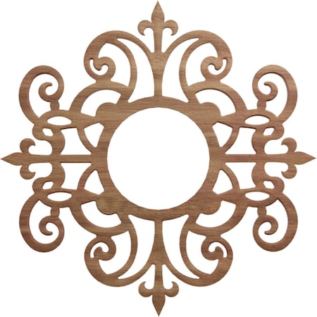Ekena Millwork Dijon Wood Fretwork Pierced Ceiling Medallion, Walnut, 18"OD x 5 7/8"ID x 1/4"T CMWP18X18X0250DIWA